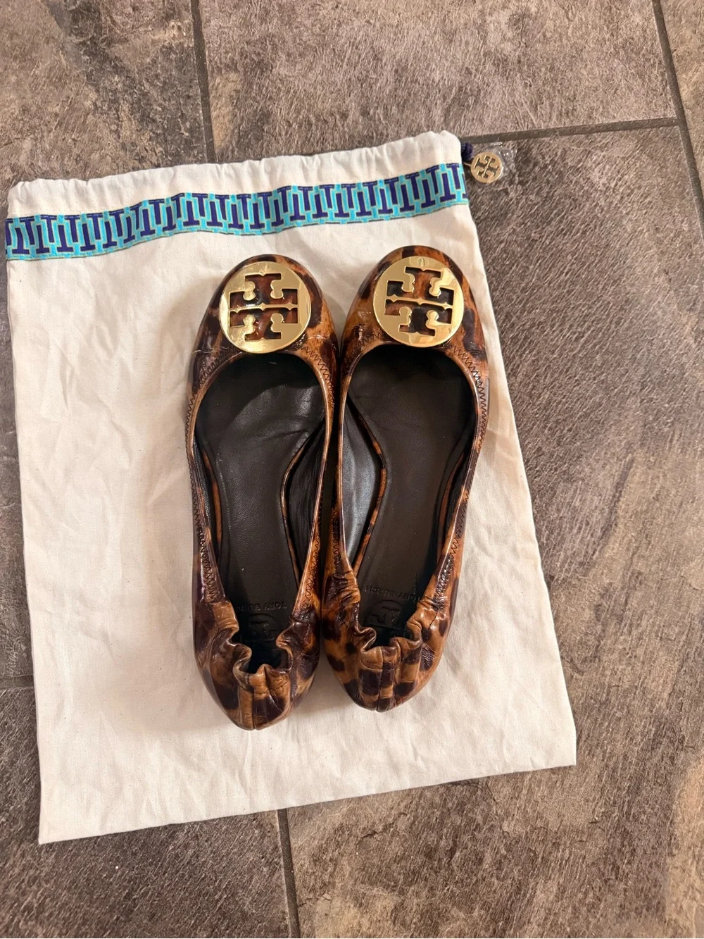 Tory Burch Leopard Reva Flats women’s size 9